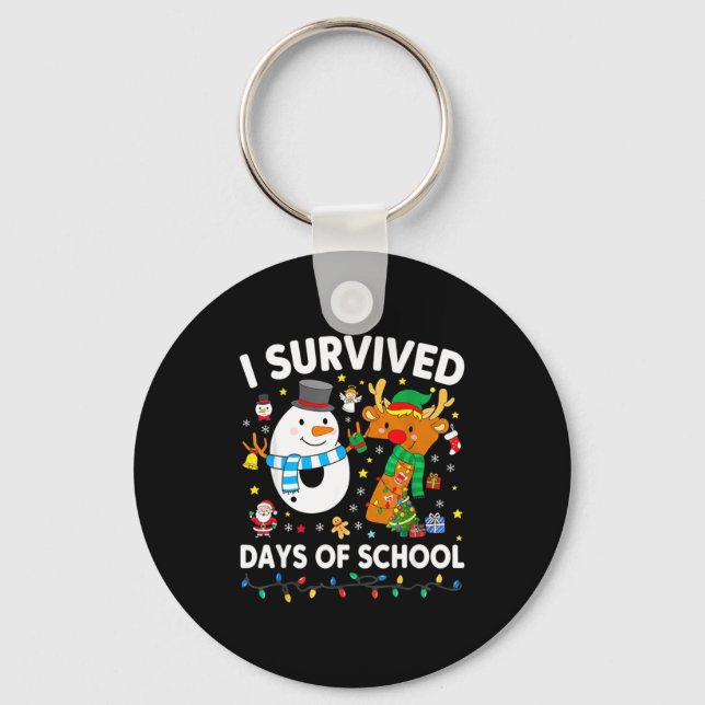 Chaveiro Christmas I Survived 67 Days Of School Funny Meme  (Frente)