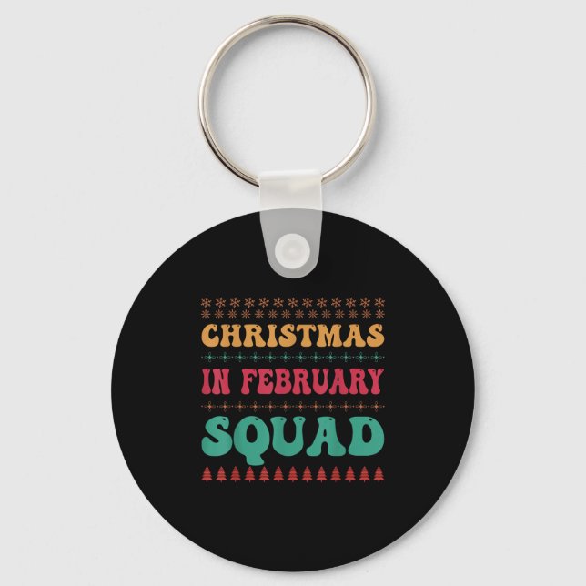 Chaveiro Christmas In February Squad Family Group Matching  (Frente)