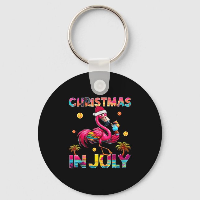 Chaveiro Christmas In July Flamingo Beach Summer Hawaii Gir (Frente)