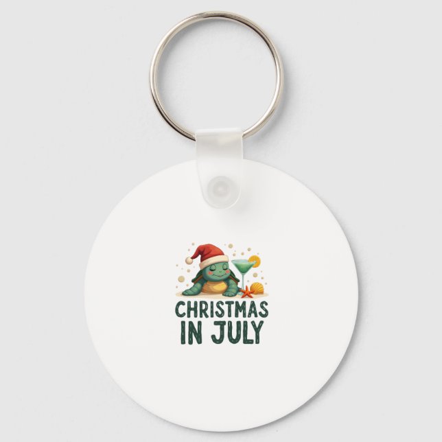 Chaveiro Christmas In July Turtle Summer Xmas Tortoise Wome (Frente)