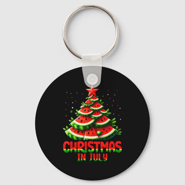 Chaveiro Christmas In July Watermelon Tree Summer Mens Wome (Frente)