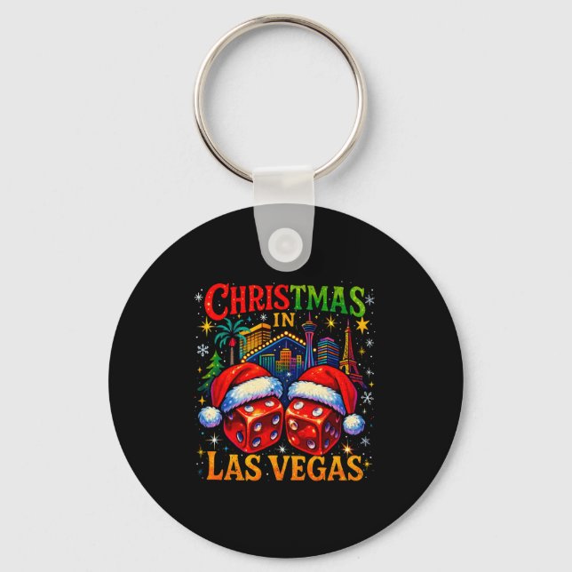 Chaveiro Christmas In Las Vegas Funny Holiday Design Long S (Frente)