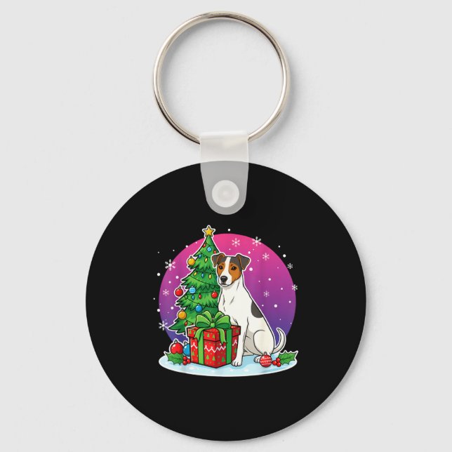 Chaveiro Christmas Jack Russell Santa Hat Xmas Jack Russell (Frente)