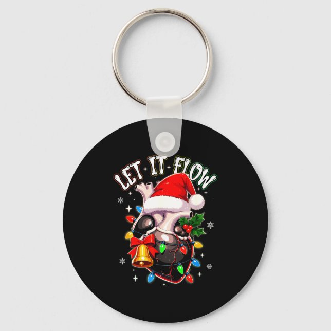 Chaveiro Christmas Let I T Flow Anatomy Heart Cardiac Nurse (Frente)