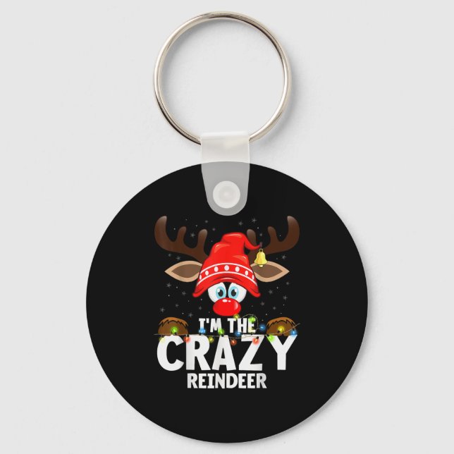 Chaveiro Christmas Matching I'm The Crazy Reindeer  (Frente)