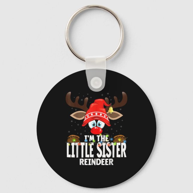Chaveiro Christmas Matching I'm The Little Sister Reindeer  (Frente)