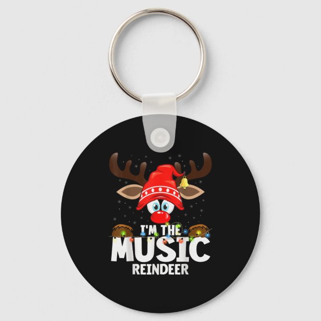 Chaveiro Christmas Matching I'm The Music Reindeer  (Frente)