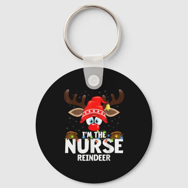 Chaveiro Christmas Matching I'm The Nurse Reindeer  (Frente)