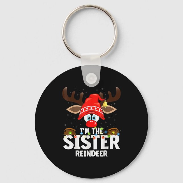 Chaveiro Christmas Matching I'm The Sister Reindeer  (Frente)