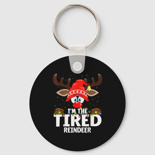 Chaveiro Christmas Matching I'm The Tired Reindeer  (Frente)