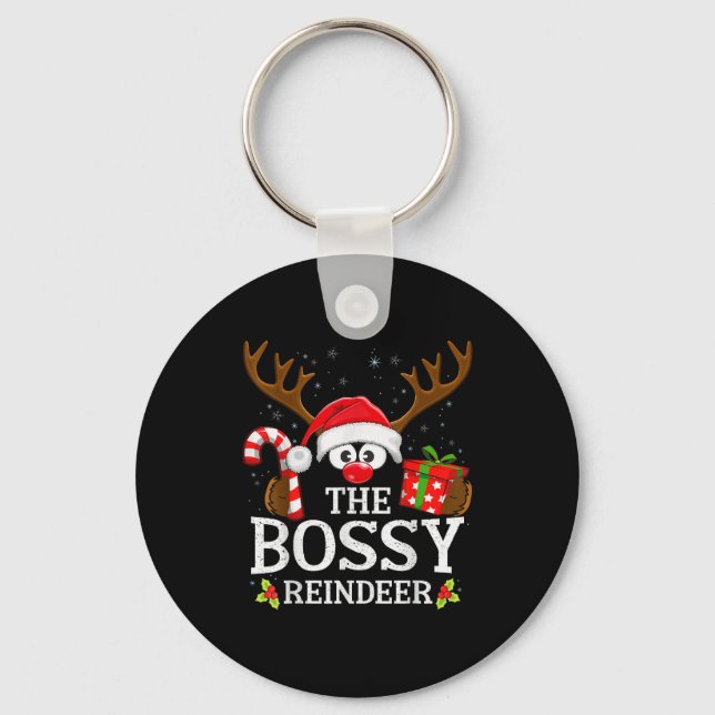 Chaveiro Christmas Matching The Bossy Reindeer Family  (Frente)