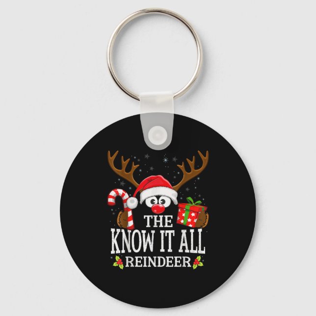 Chaveiro Christmas Matching The Know It All Reindeer Family (Frente)