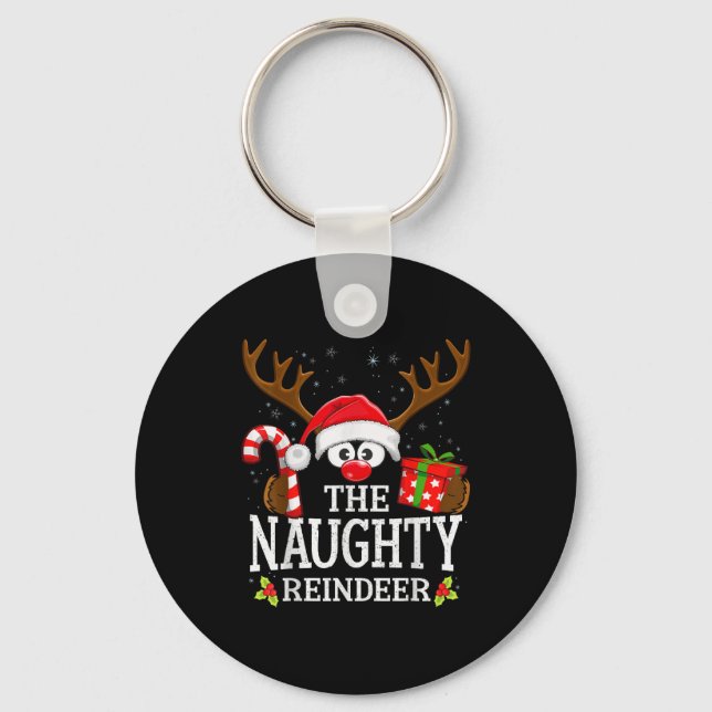 Chaveiro Christmas Matching The Naughty Reindeer Family  (Frente)