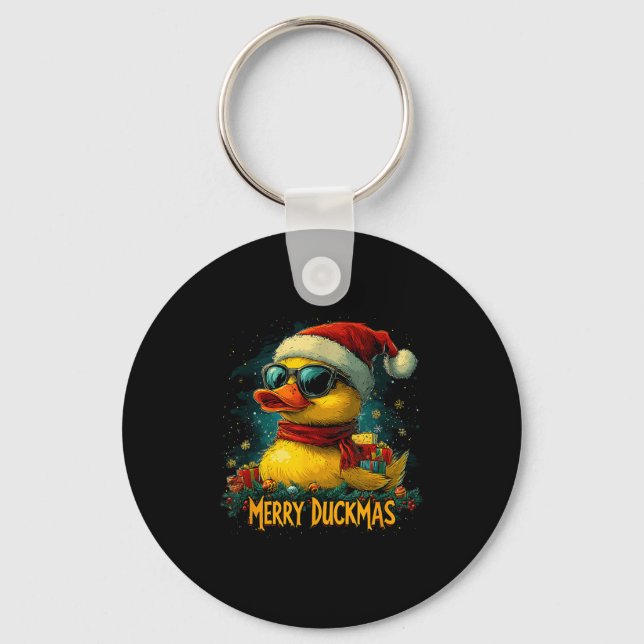 Chaveiro Christmas Merry Duckmas Funny Quackmas Pajama Duck (Frente)
