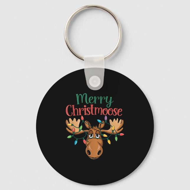 Chaveiro Christmas Moose Merry Christmoose Men Women  (Frente)