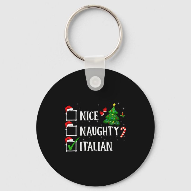 Chaveiro Christmas Nice Naughty Italian Funny Xmas Holiday  (Frente)