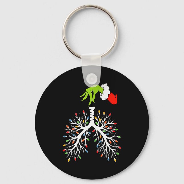 Chaveiro Christmas Nurse Lung Xmas Lights Funny Pulmonologi (Frente)