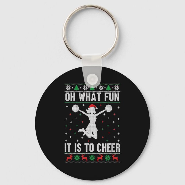 Chaveiro Christmas Oh What Fun It Is To Cheer - Cheerleadin (Frente)