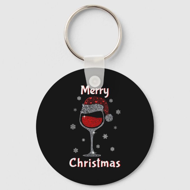 Chaveiro Christmas Outfit Women Wine Gl Funny Christmas  (Frente)