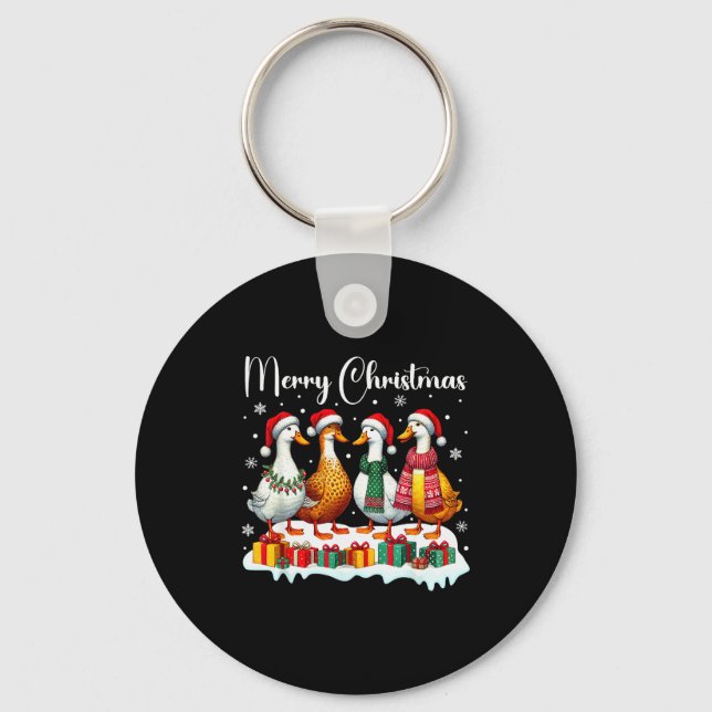Chaveiro Christmas Pajamas Goose Duck Christmas Outfit Goos (Frente)