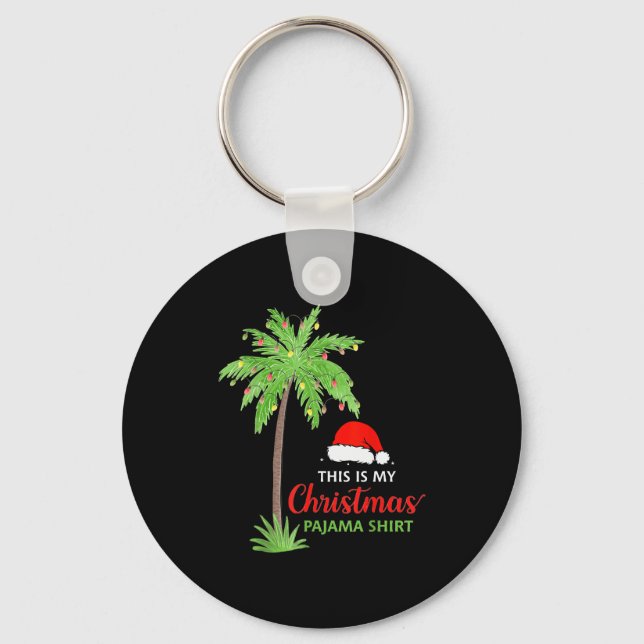 Chaveiro Christmas Palm Tree This Is My Christmas Pajama Xm (Frente)