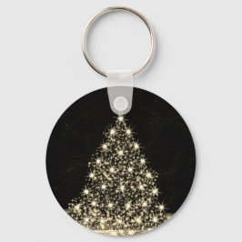 Chaveiro Christmas Party Golden Shiny Tree Winter Black