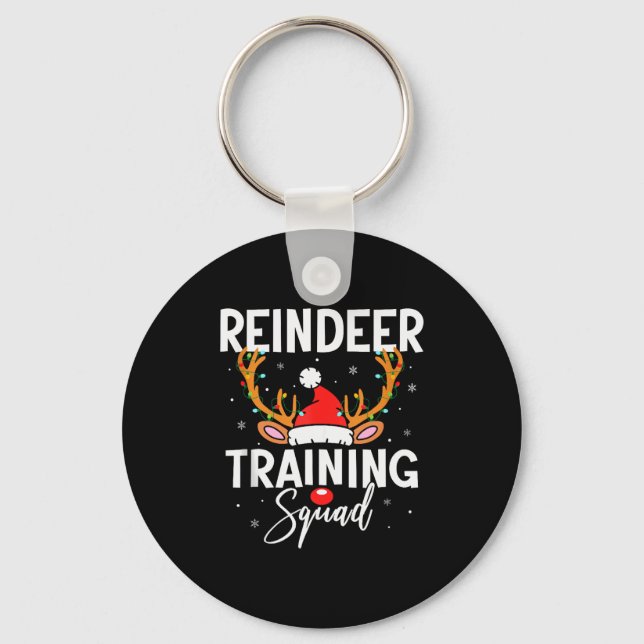 Chaveiro Christmas Running Team Funny Reindeer Training Squ (Frente)