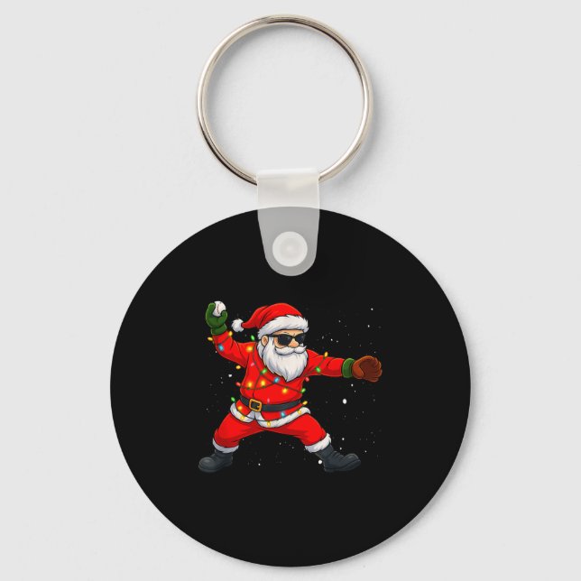Chaveiro Christmas Santa Claus Baseball Tcher Boys Kids Tee (Frente)