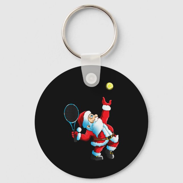 Chaveiro Christmas Santa Claus Tennis Game Tennis Racket  (Frente)