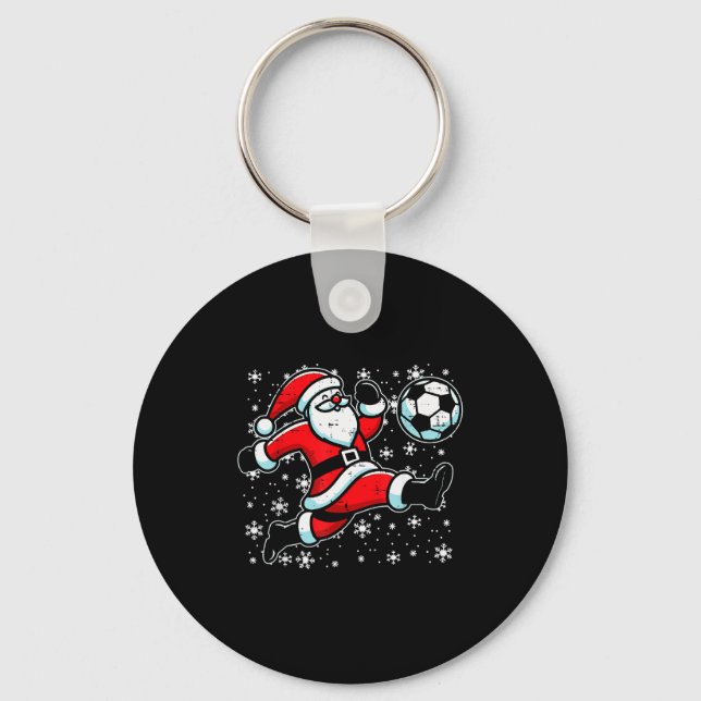 Chaveiro Christmas Santa Football Kick Xmas Soccer Men Boys (Frente)