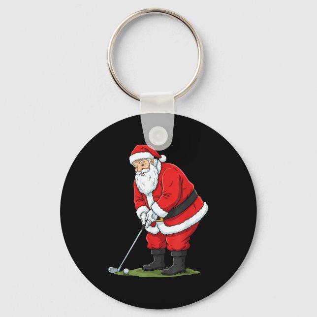 Chaveiro Christmas Santa Golf Golfer Xmas Funny Christmas G (Frente)