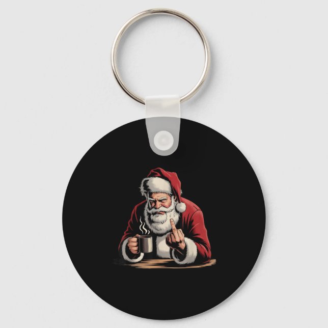 Chaveiro Christmas Santa Middle Finger Sarcastic Xmas Funny (Frente)