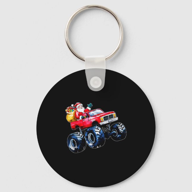 Chaveiro Christmas Santa Monster Truck Xmas Boys Kids Toddl (Frente)