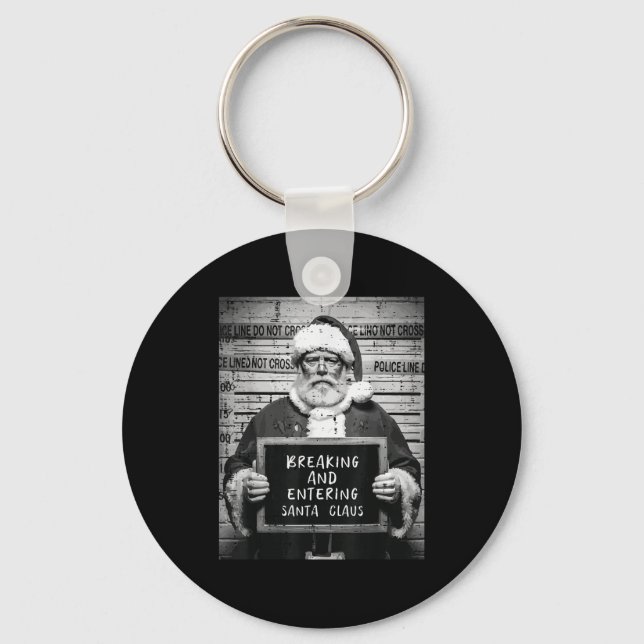 Chaveiro Christmas Santa Mugshot Breaking Entering Xmas Men (Frente)