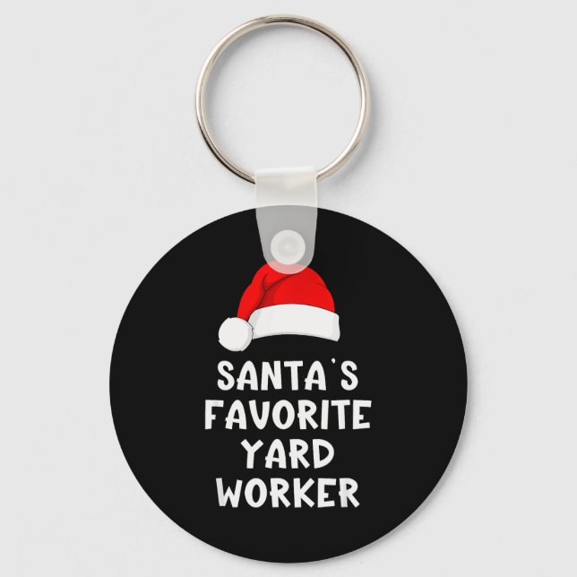Chaveiro Christmas Santa's Favorite Yard Worker Funny Pajam (Frente)