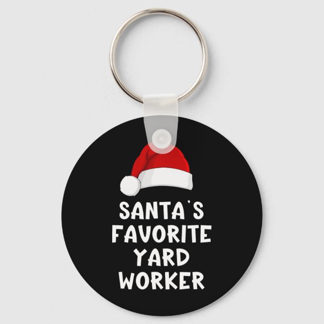 Chaveiro Christmas Santa's Favorite Yard Worker Funny Pajam (Frente)