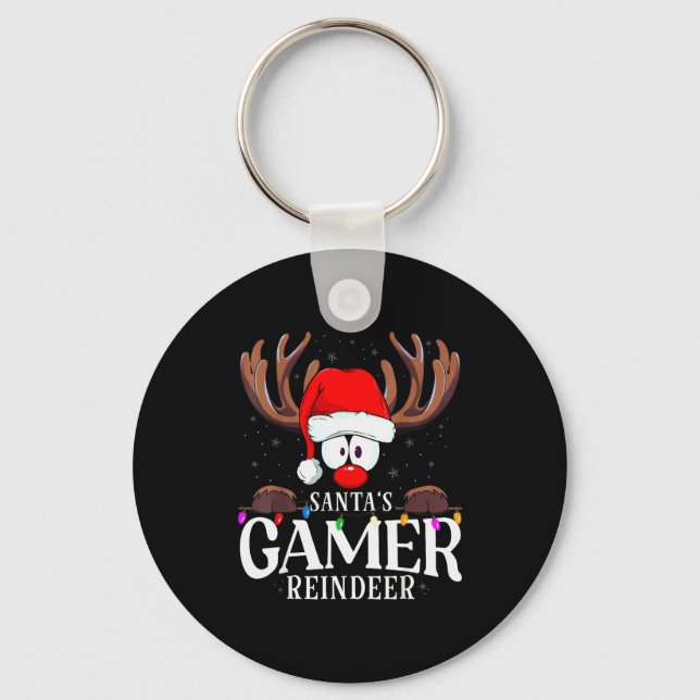 Chaveiro Christmas Santa's Gamer Reindeer Matching X-mas  (Frente)