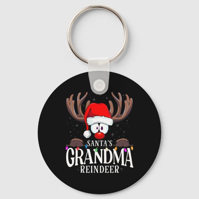 Chaveiro Christmas Santa's Grandma Reindeer Matching X-mas  (Frente)