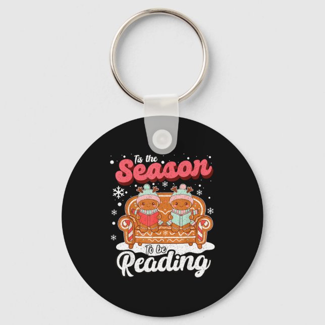 Chaveiro Christmas School Teacher Retro Librarian Groovy Xm (Frente)