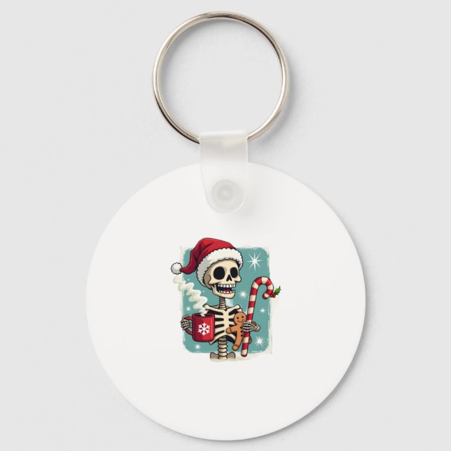 Chaveiro Christmas Skeleton Hot Chocolate Xmas Men Women Ki (Frente)