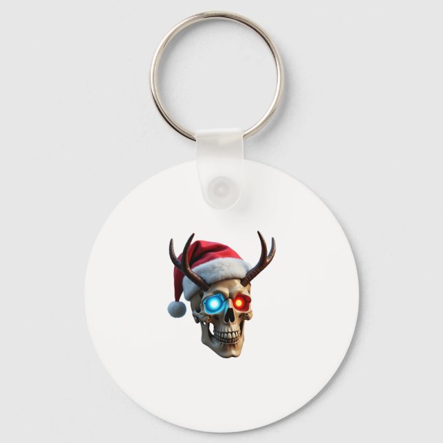 Chaveiro Christmas Skull with Santa Hat and Antlers Mystic  (Frente)