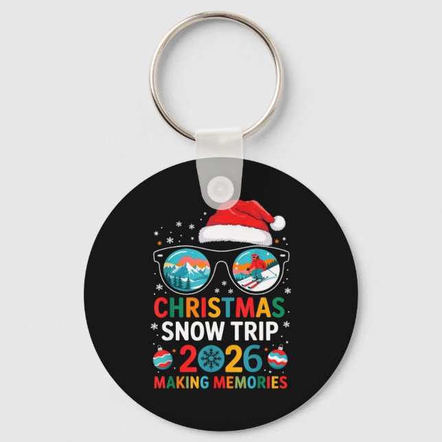 Chaveiro Christmas Snow Trips 2026 Men Women Kids Family Ma (Frente)