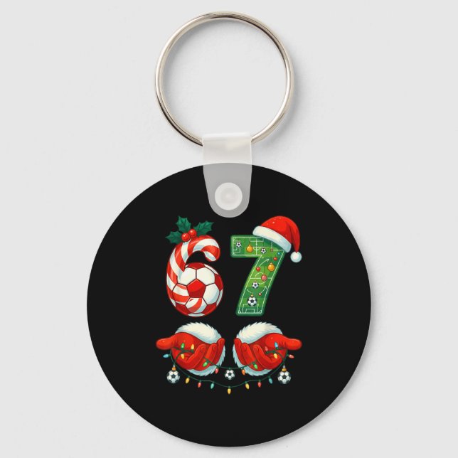 Chaveiro Christmas Soccer Drip Number 67 Boys Soccer Player (Frente)