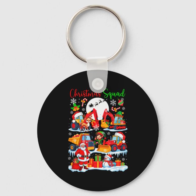 Chaveiro Christmas Squad Construction Trucks Excavators San (Frente)