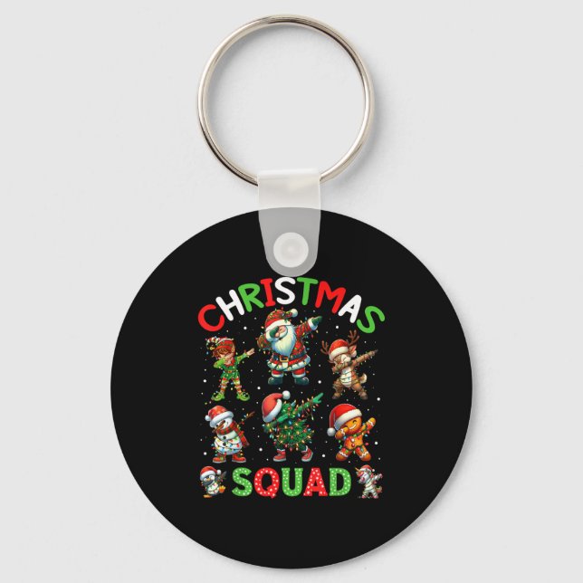 Chaveiro Christmas Squad Santa Dabbing Elf Family Matching  (Frente)