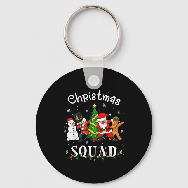 Chaveiro Christmas Squad Santa Dabbing Elf Family Matching  (Frente)