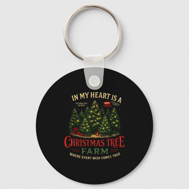 Chaveiro Christmas Tree Farm In My Heart Holiday Forest Gif (Frente)