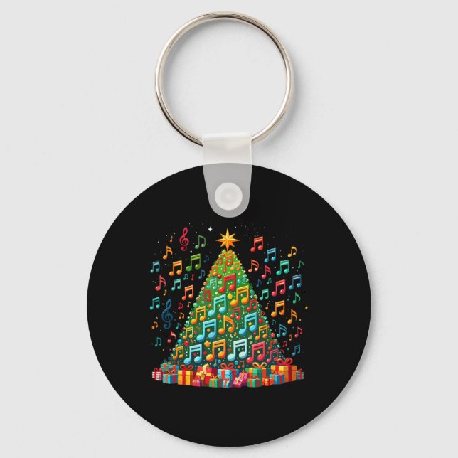 Chaveiro Christmas Tree Musical Note Music Teacher Musician (Frente)