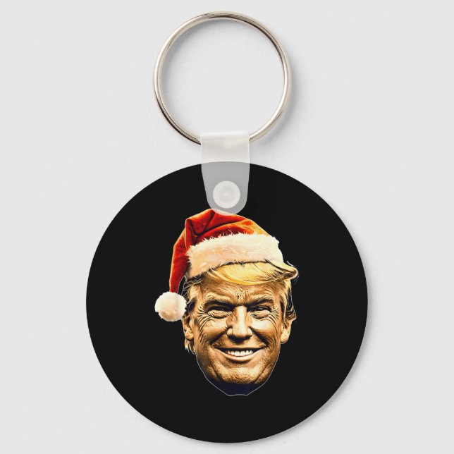Chaveiro Christmas Trump Face Santa Funny Xmas Meme Men Wom (Frente)