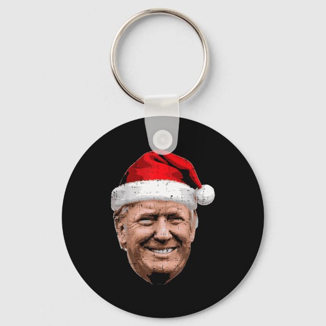 Chaveiro Christmas Trump Face Santa Funny Xmas Meme Men Wom (Frente)